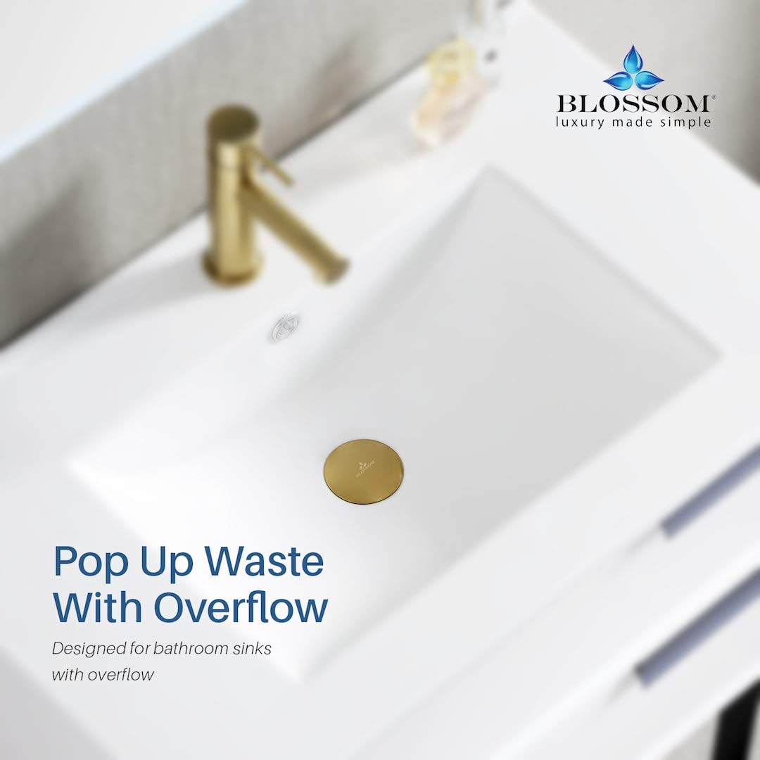 1-1/4” Brass Pop-up (With Overflow, Brush Gold) - Image 3