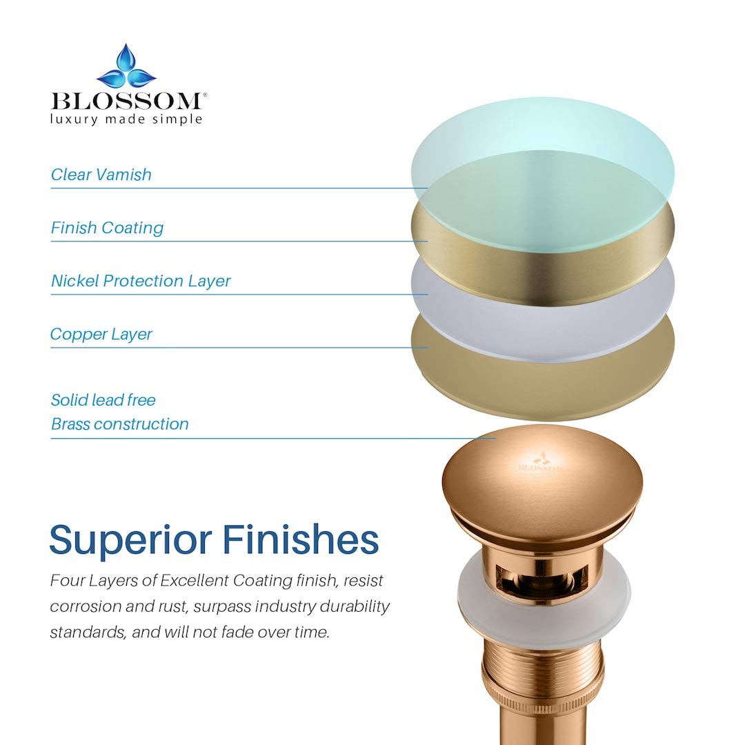 1-1/4” Brass Pop-up (With Overflow, Brush Gold) - Image 6