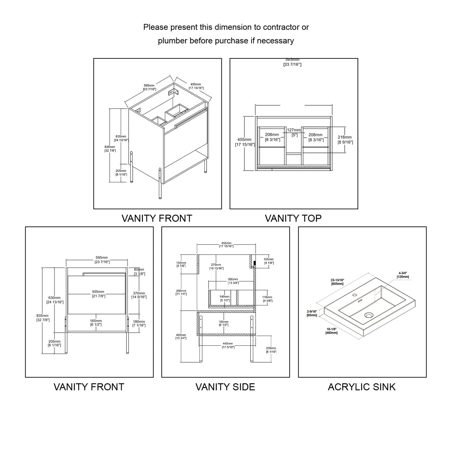 Blossom 24 Inch Bathroom Vanity with Sink, All Wood Freestanding Bathroom Sink Cabinet with Acrylic Sink, Space-Saving Bathroom Cabinet, Modern Single Basin Design with Matte White Finish - Image 5