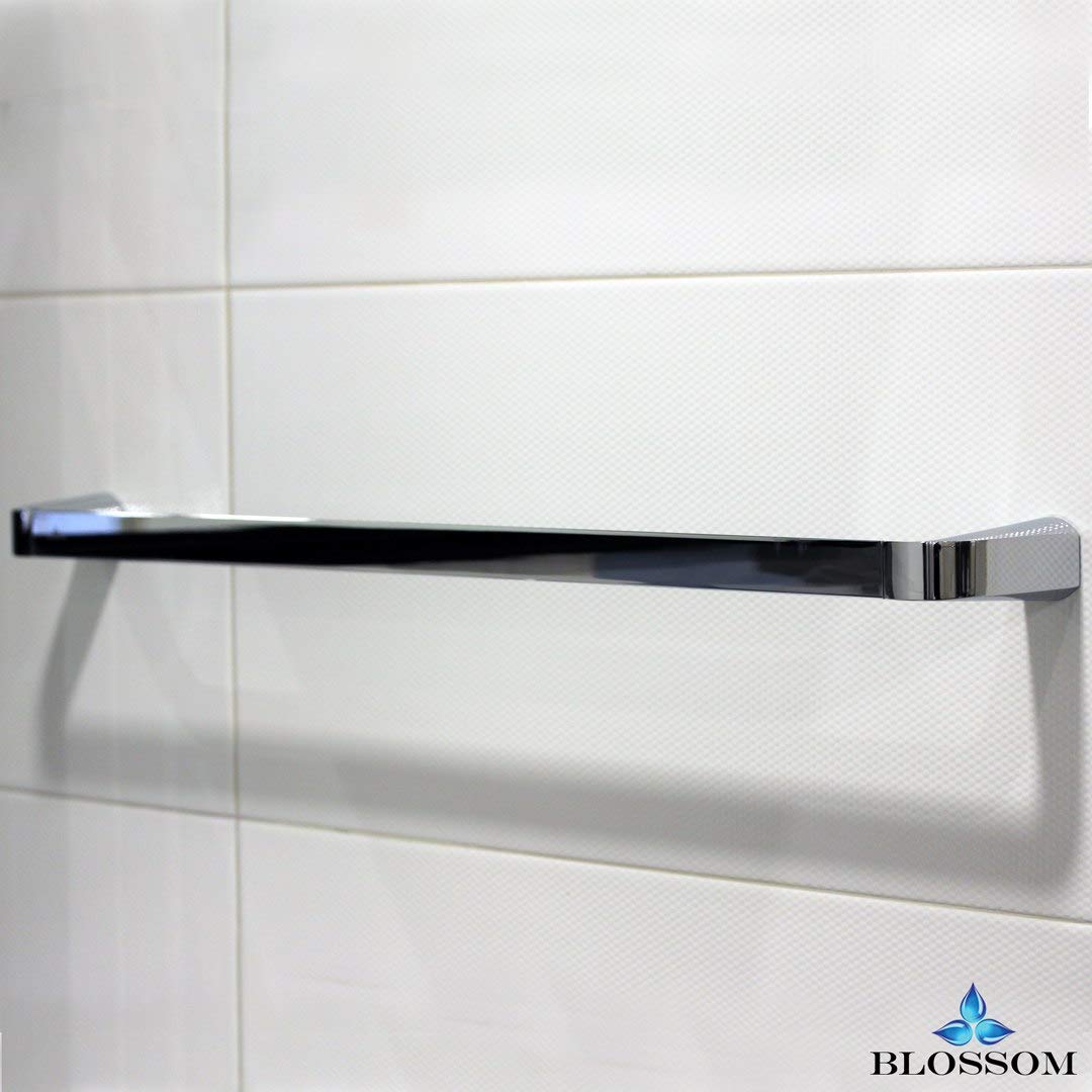 Blossom 24″ Single Towel Bar Holder – Polished Chrome Finish, Wall Mounted Solid Brass Bathroom Towel Rack – Durable, Modern Space-Saving Bathroom Hardware Accessory for Towels & Linens - Image 4