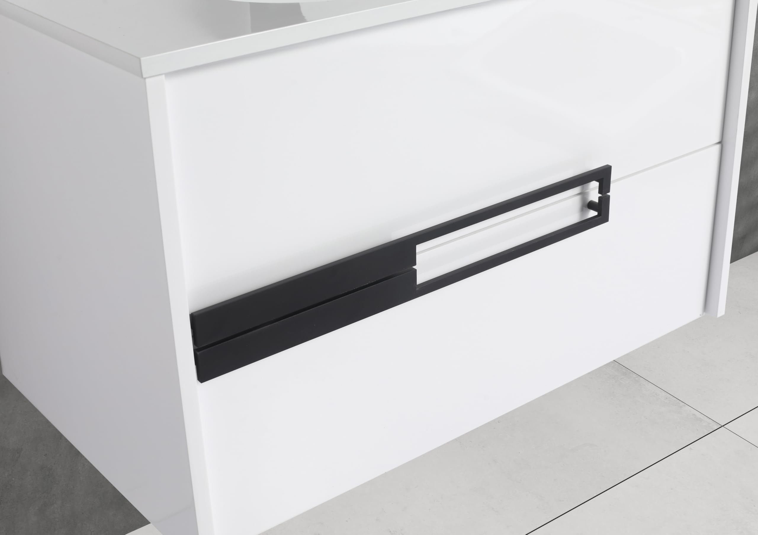 Blossom All-Wood Wall-Mounted Bathroom Vanity with SMC Sink, Floating Design with Soft-Close Drawers, Space-Saving Storage Solution for Modern Bathrooms, Glossy White - 30-Inch - Image 6