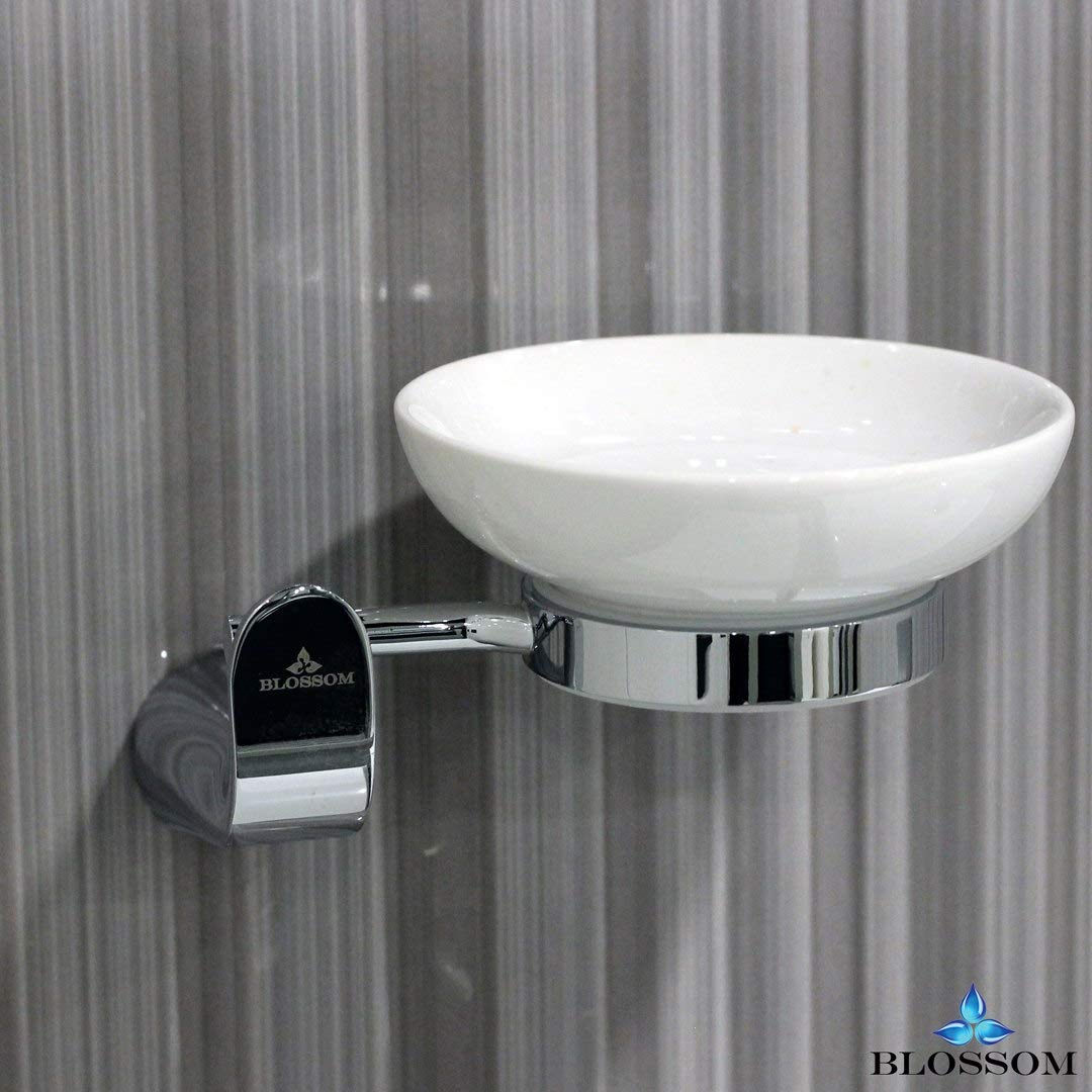 Blossom Chrome Soap Dish – Wall Mounted Solid Brass Bathroom Bar Soap Holder with Polished Chrome Finish – Durable Bathroom Accessory for Shower, Sink & Vanity – Easy Install, Rust-Resistant - Image 3