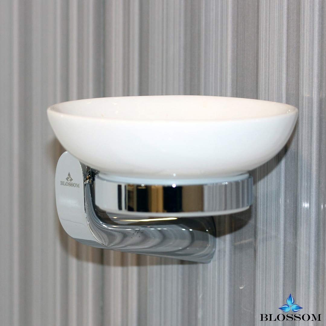Blossom Chrome Soap Dish – Wall Mounted Solid Brass Bathroom Bar Soap Holder with Polished Chrome Finish – Durable Bathroom Accessory for Shower, Sink & Vanity – Easy Install, Rust-Resistant - Image 4