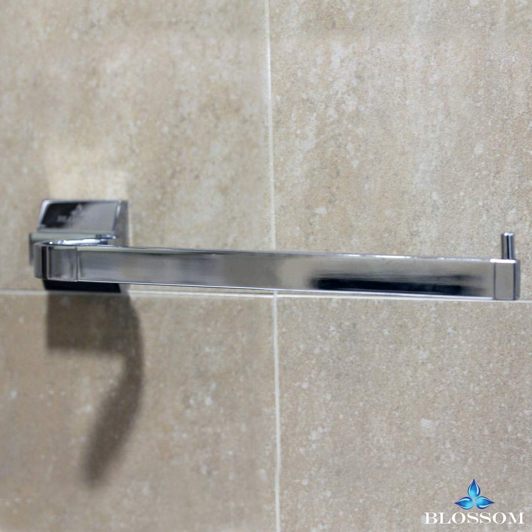 Blossom Chrome Towel Bar Holder – Wall Mounted Solid Brass Bathroom Towel Rack with Polished Chrome Finish – Durable Contemporary Bathroom Hardware Accessory for Towels & Linens - Image 3