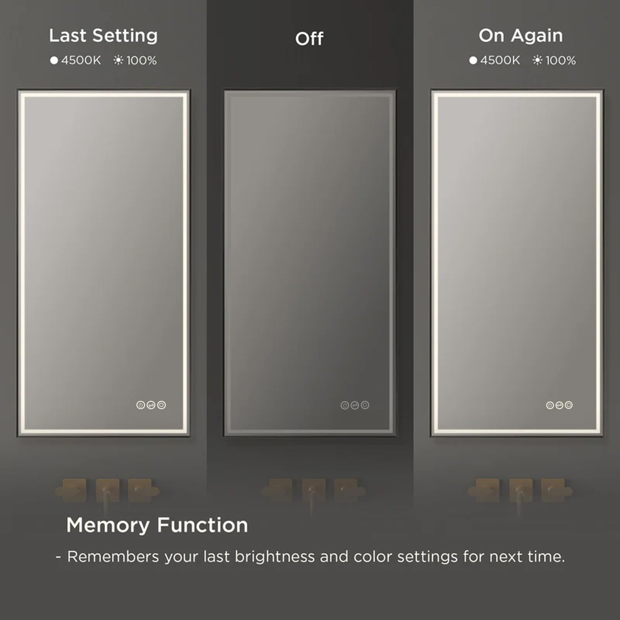 Blossom Smart LED Mirror for Bathroom 18x36, Black Frame Backlit Vanity Mirror with Lights, Dimmable, 3 Color Temperatures, Anti-Fog, Shatter-Proof, High CRI 90+, Hardwired/Plug-in Mounting - Image 4