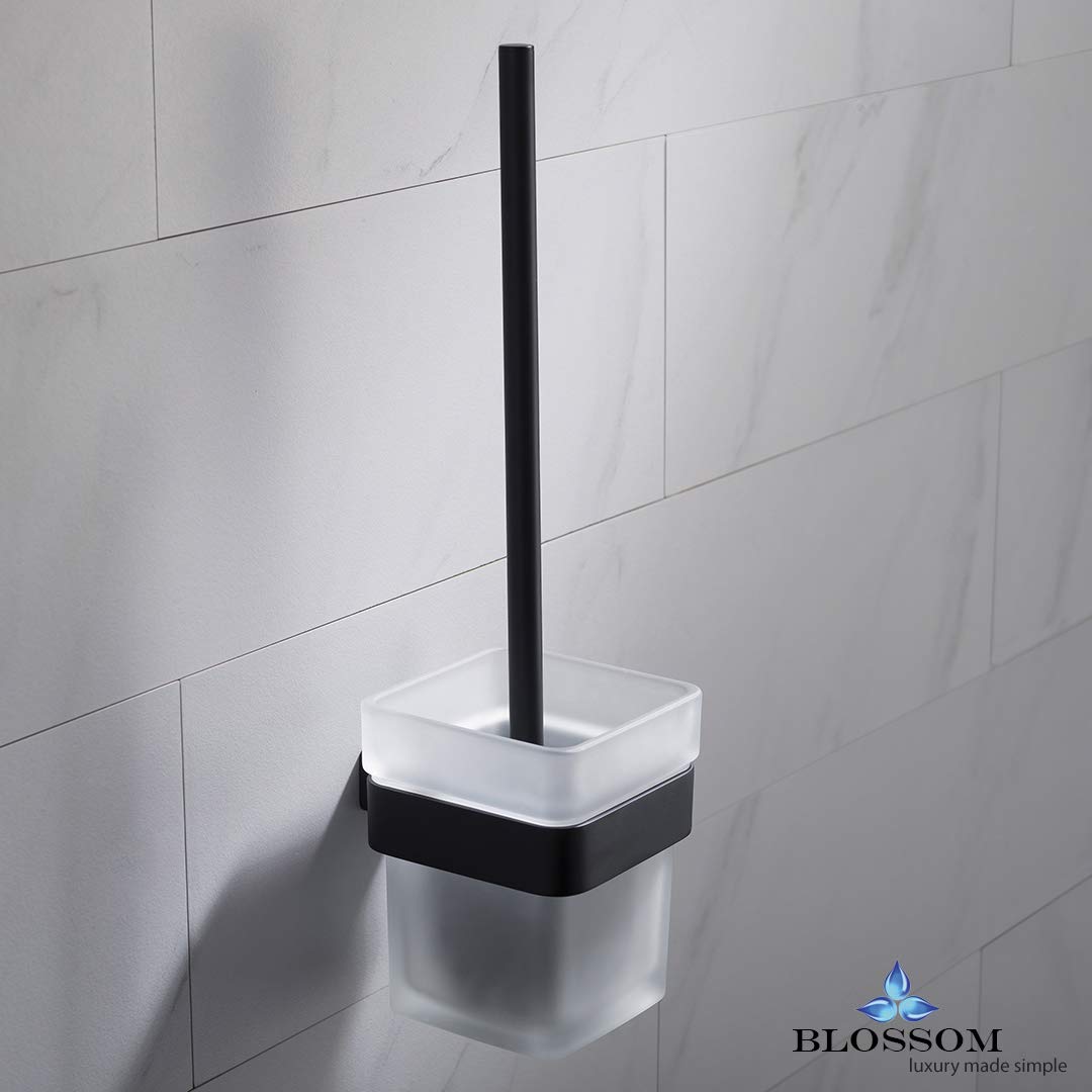 Blossom Toilet Brush Holder Solid Brass Bathroom Accessory Shower Wall Mount Matt Black BA02 608 04 - Image 3